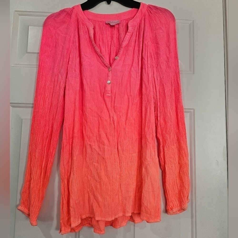 Lilly Pulitzer Elsa top Papaya Ombre size XS